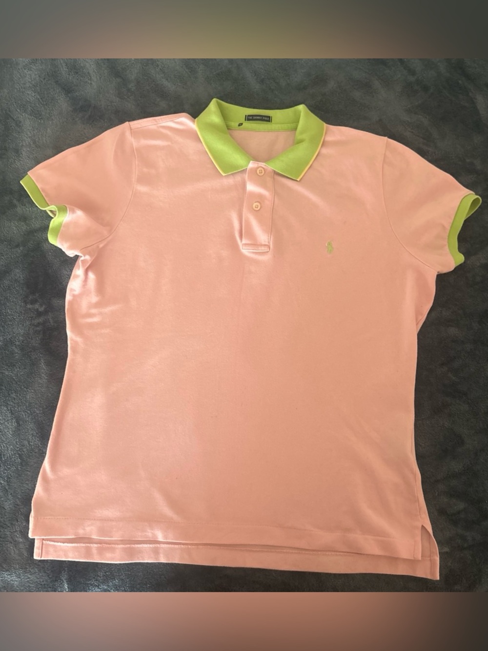 Ralph Lauren Pink Polo with Lime Green Trim